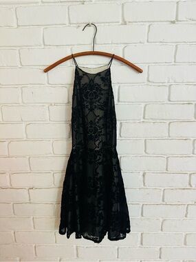 Aqua Brand Black Lace Mini Dress Size S